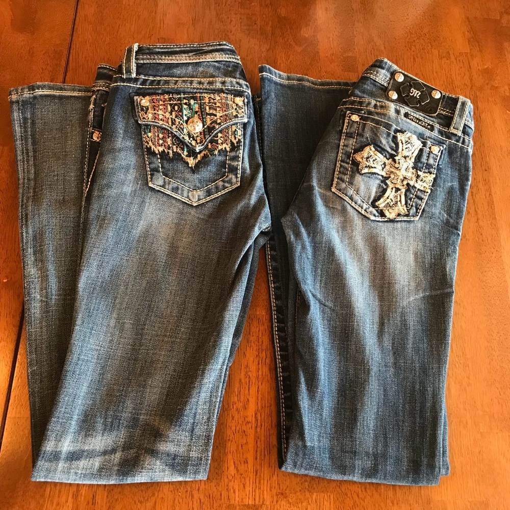Miss Me Jeans Girls Lot of 2 Boot Cut sz 14